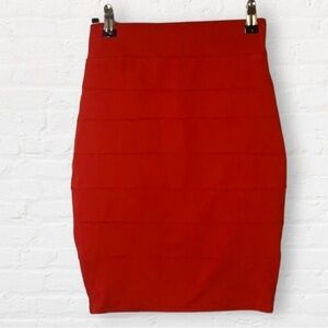 DIAMANTÉ red bandage style skirt size small